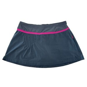 TITLE NINE Nimblene Athletic Skort Skirt • Small • gray-blue, pink